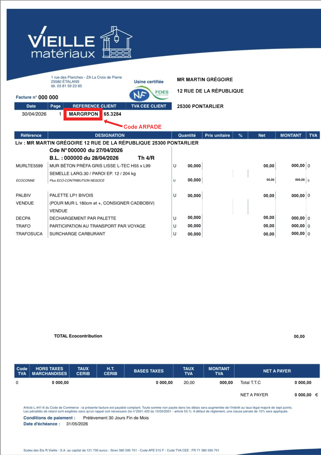 Exemple de code ARPADE