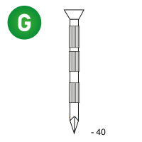 Pointe acier striée de 40 mm électrozinguée