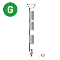 Pointe acier striée de 60 mm électrozinguée
