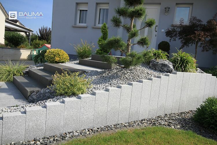 Palissade alaska granit gris clair 8x33x125