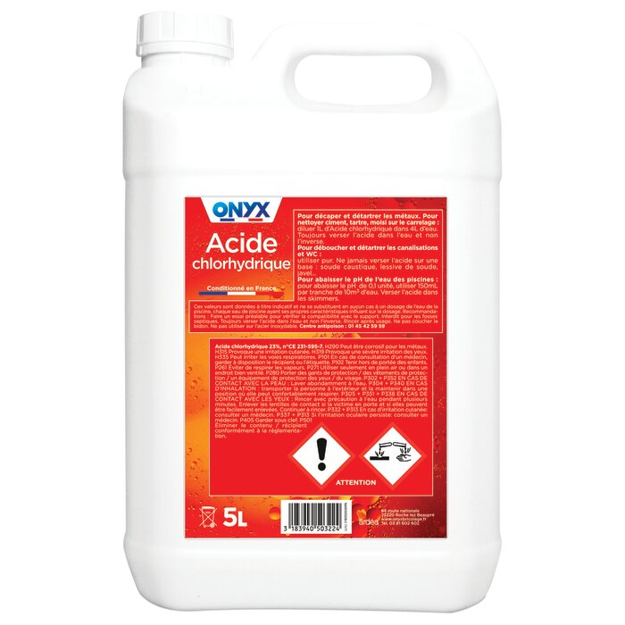 Acide chlorydrique 23% 5 litres