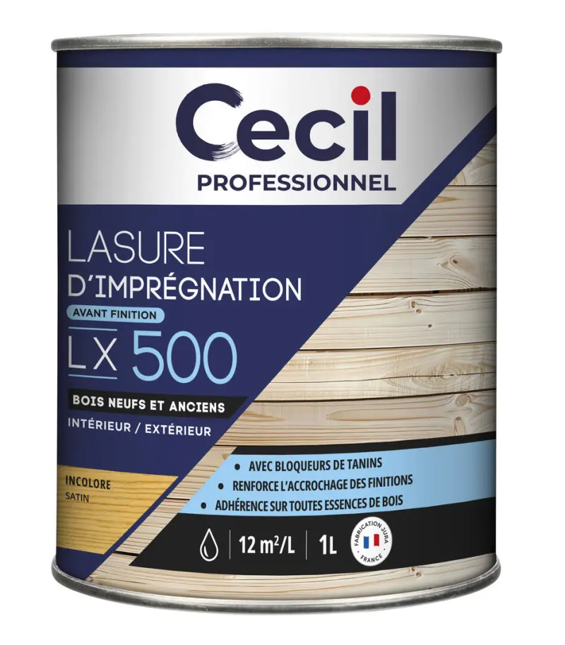 Lasure lx tout bois anthracite 1l