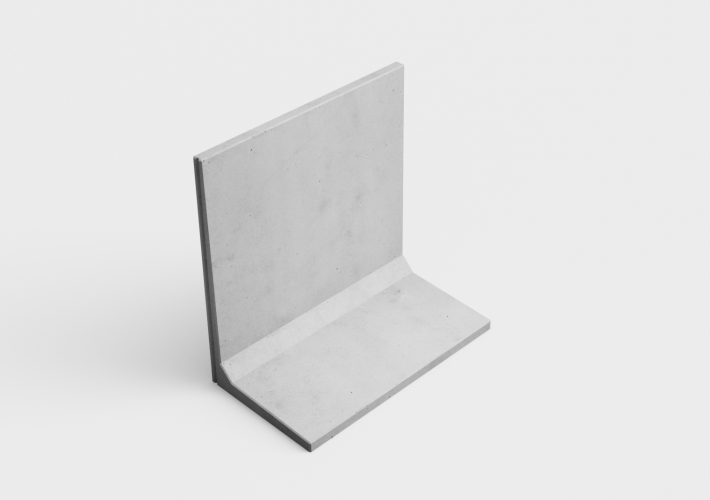 Mur l béton préfa gris lisse tp h75xl100/100