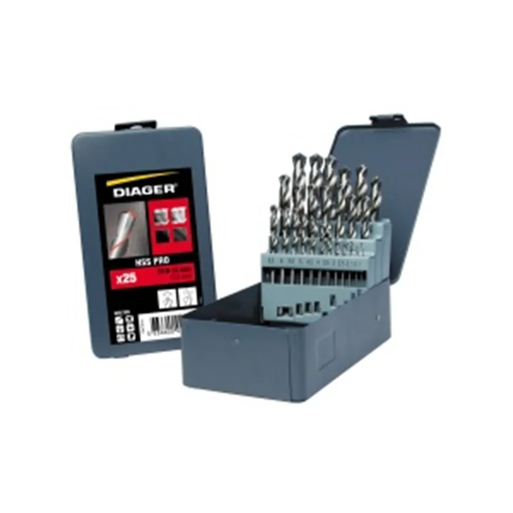 Coffret metal 25 forets hss meules