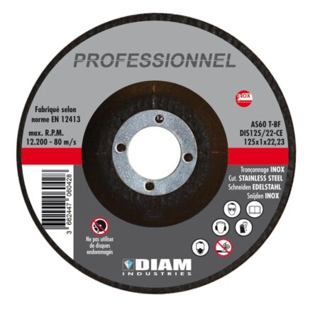 Disque inox abrasif ø125mm dis125/22-ce-box
