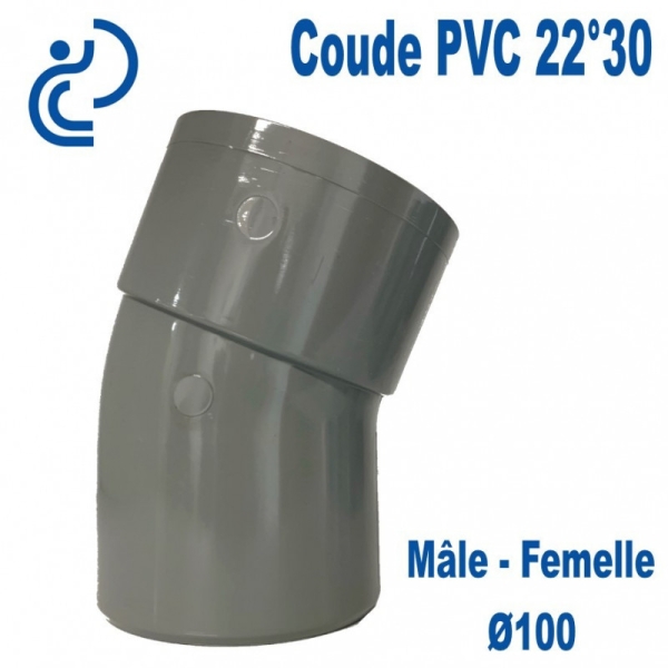 Coude pvc de 100 a 22° mf