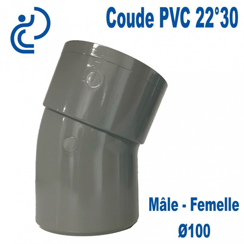Coude pvc de 100 a 22° mf