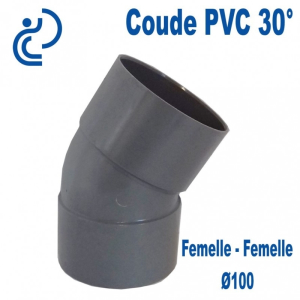 Coude pvc de 100 a 30°ff