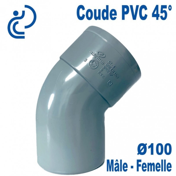 Coude pvc de 100 a 45°mf
