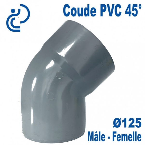 Coude pvc de 125 a 45° mf