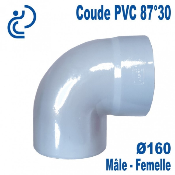 Coude pvc de 160 a 87° mf