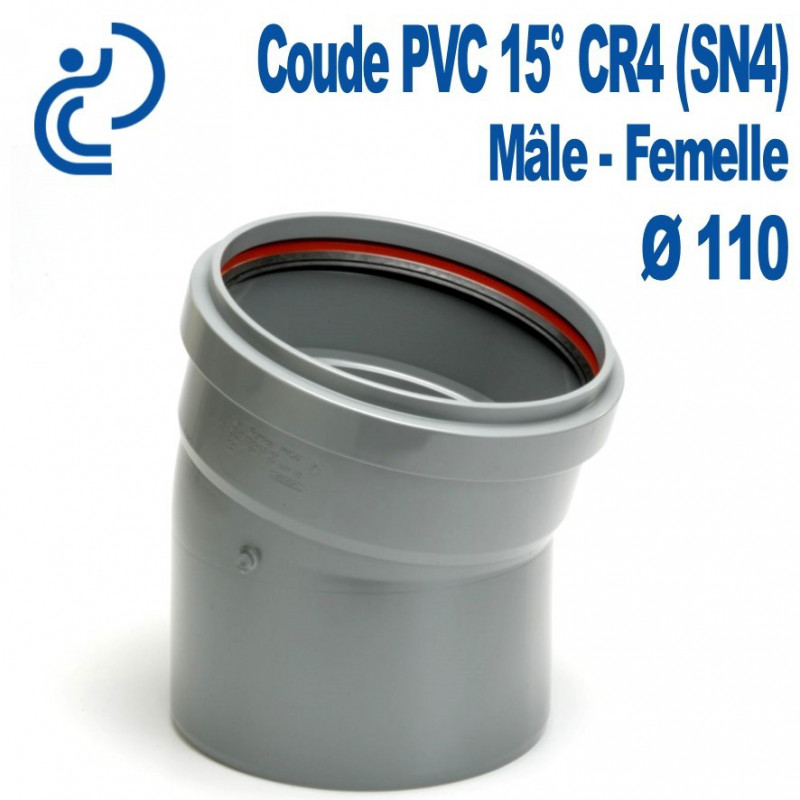 Coude pvc assainissement de 110 a 15° mf