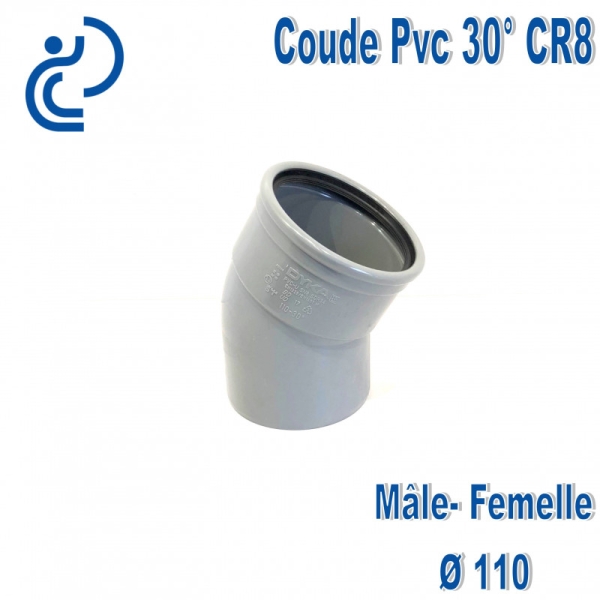 Coude pvc assainissement de 110 a 30° mf