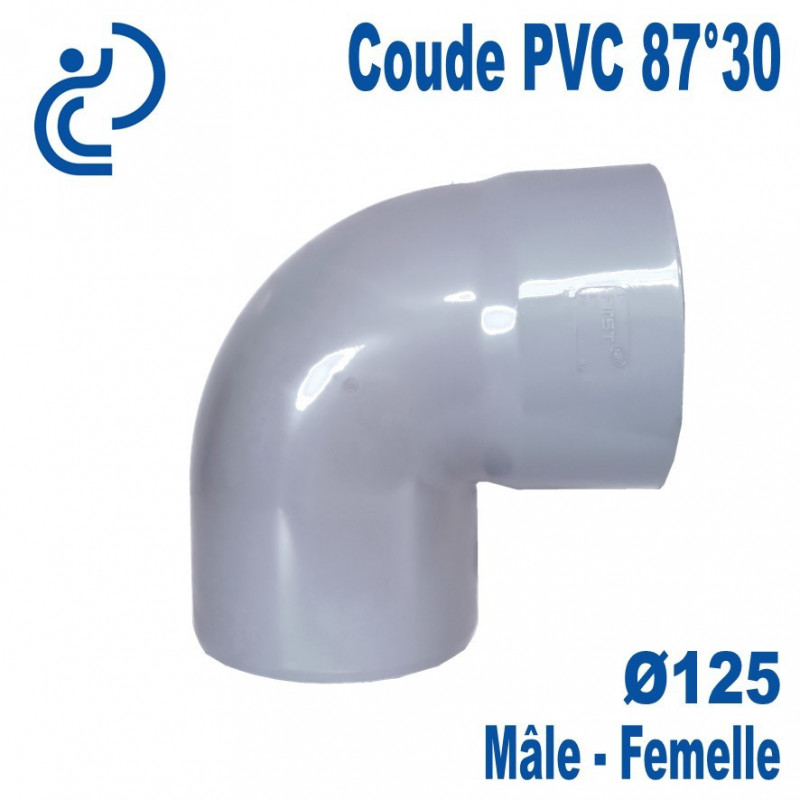 Coude pvc assainissement de 125 a 87° mf