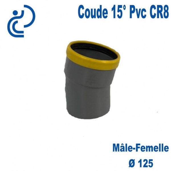 Coude pvc assainissement de 125 a 15° mf