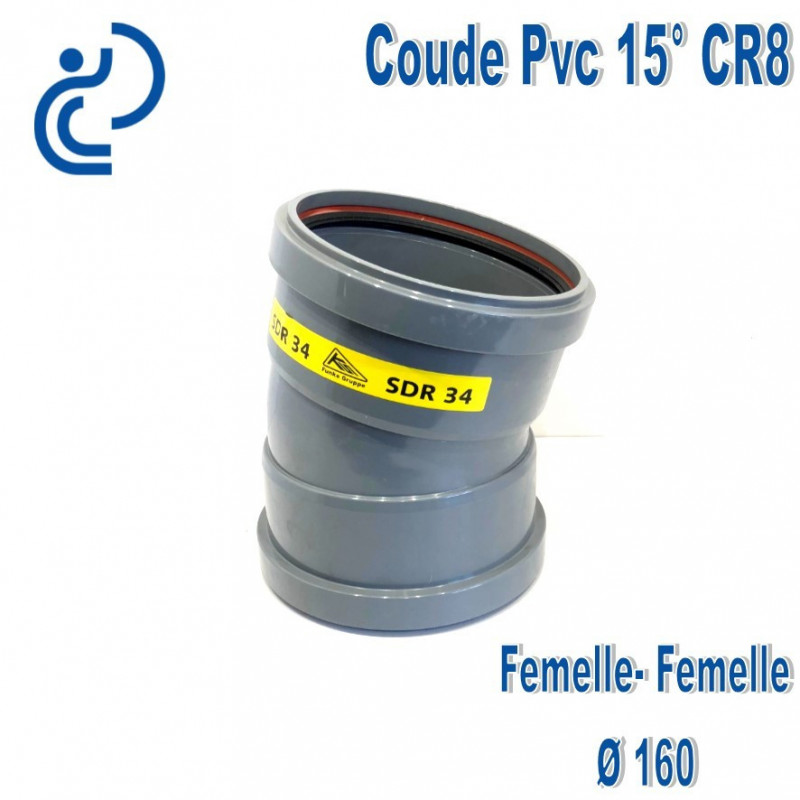 Coude pvc assainissement de 160 a 15° ff