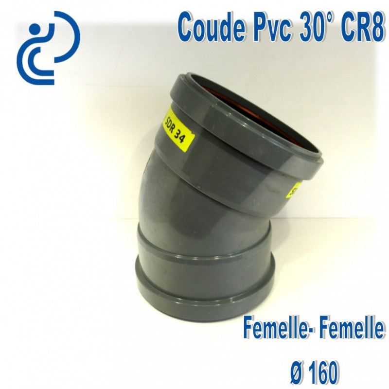 Coude pvc assainissement de 160 a 30° ff