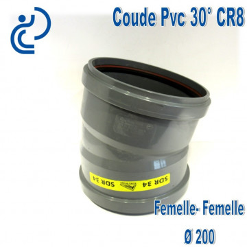 Coude pvc assainissement de 200 a 30° ff