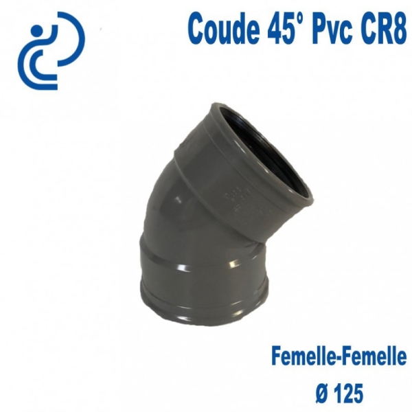 Coude pvc assainissement de 125 a 45° ff