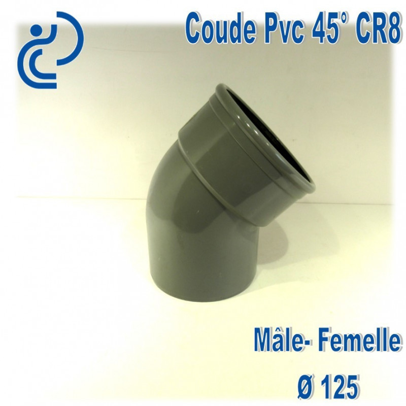 Coude pvc assainissement de 125 a 45° mf