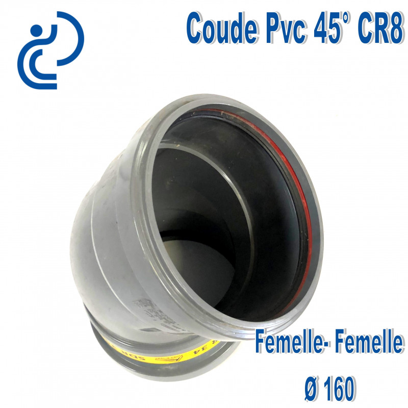 Coude pvc assainissement de 160 a 45° ff