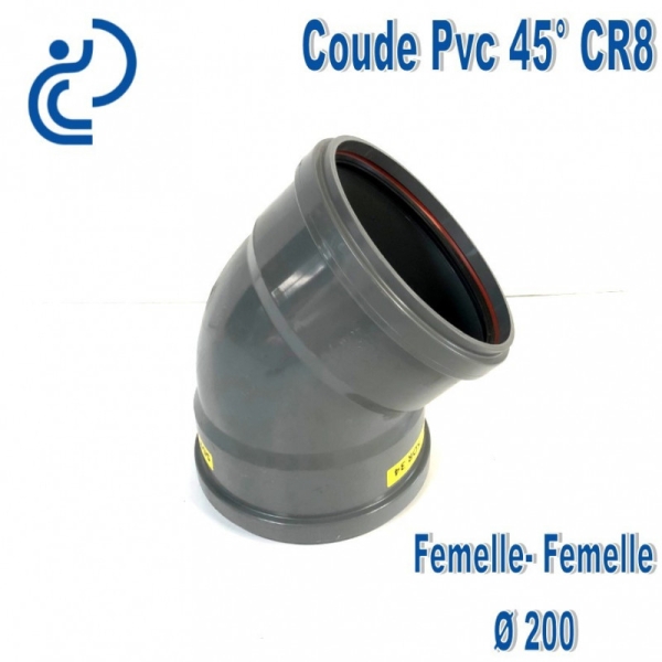 Coude pvc assainissement de 200 a 45° ff