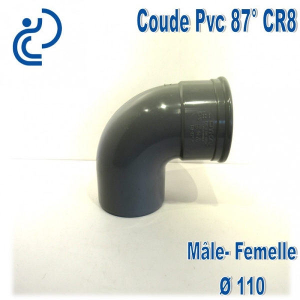 Coude pvc assainissement de 110 a 87° mf