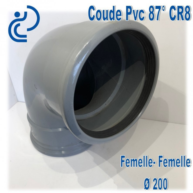 Coude pvc assainissement de 200 a 87° ff