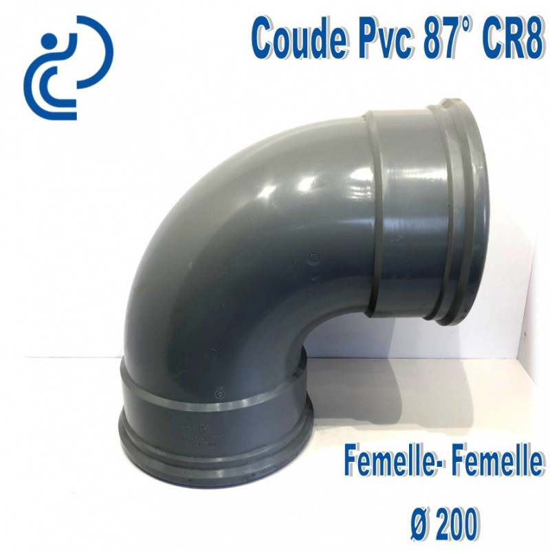 Coude pvc assainissement de 200 a 15° ff