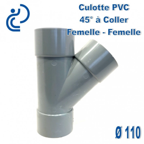 Culotte pvc 110 a 45° ff