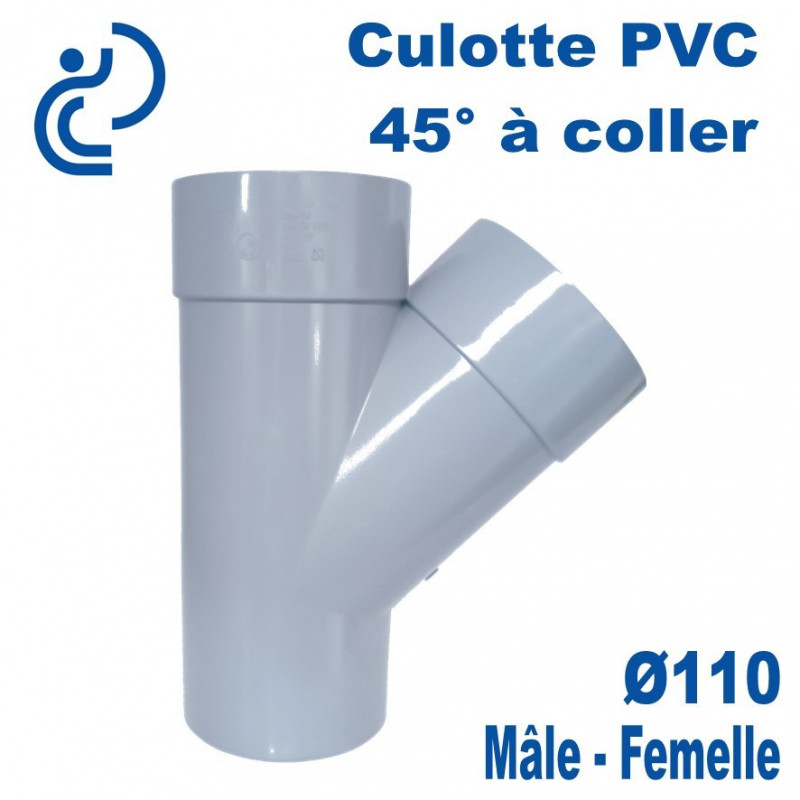 Culotte pvc 110 a 45° mf