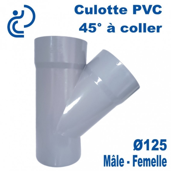 Culotte pvc 125 a 45 ° mf