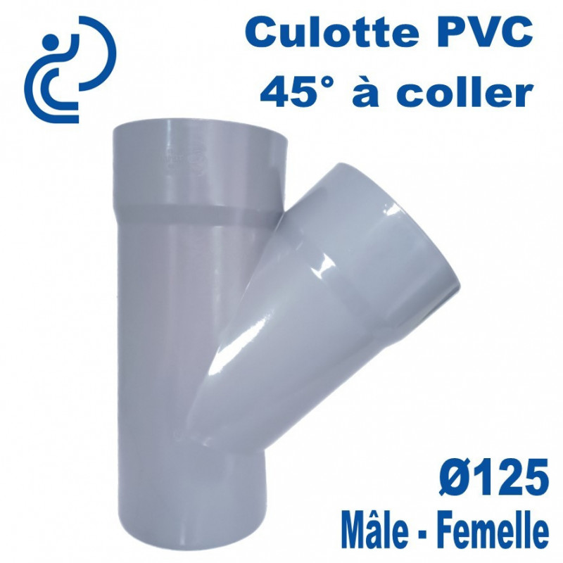Culotte pvc 125 a 45 ° mf