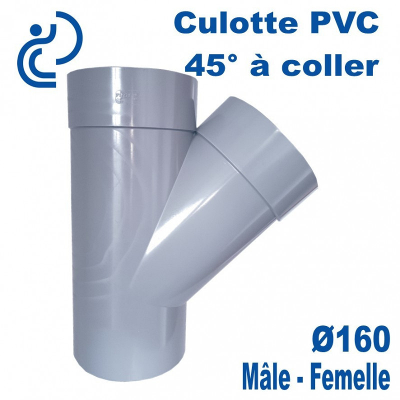 Culotte pvc 160 a 45° mf