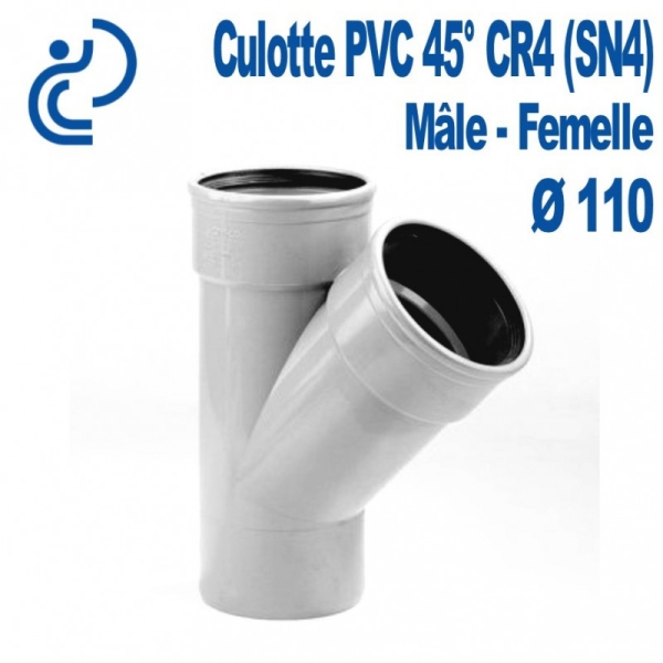 Culotte pvc  assainissement 110 a 45° mf