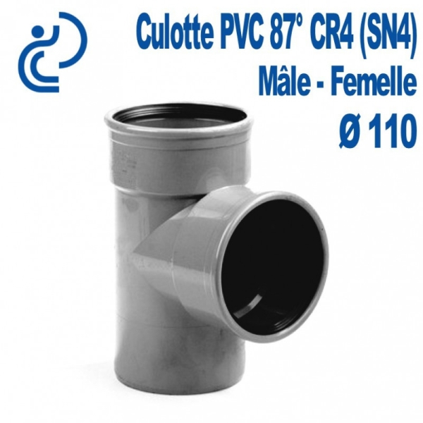 Culotte pvc  assainissement 110 a 87° mf