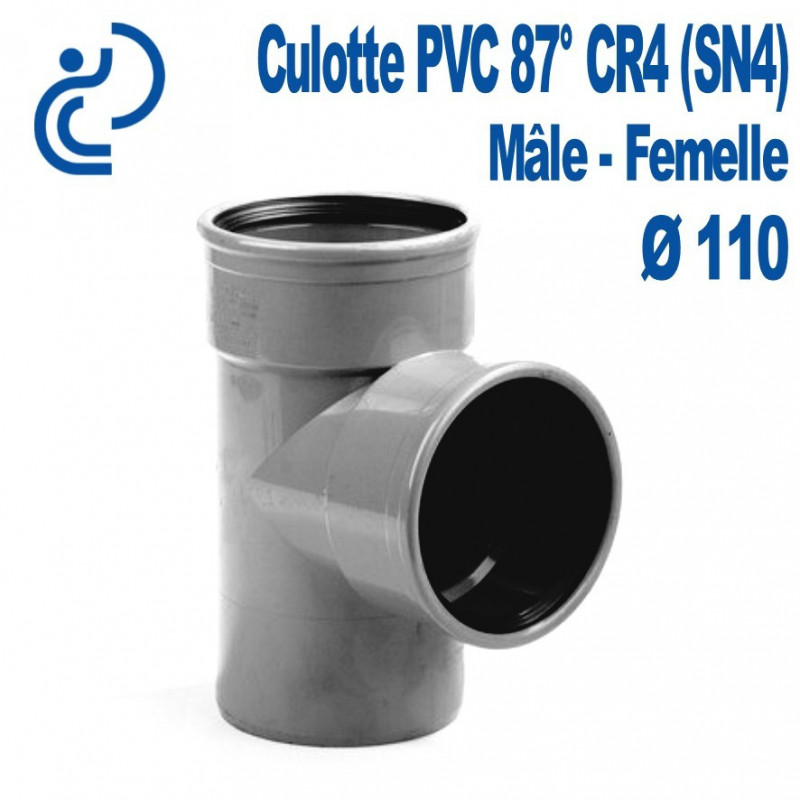 Culotte pvc  assainissement 110 a 87° mf
