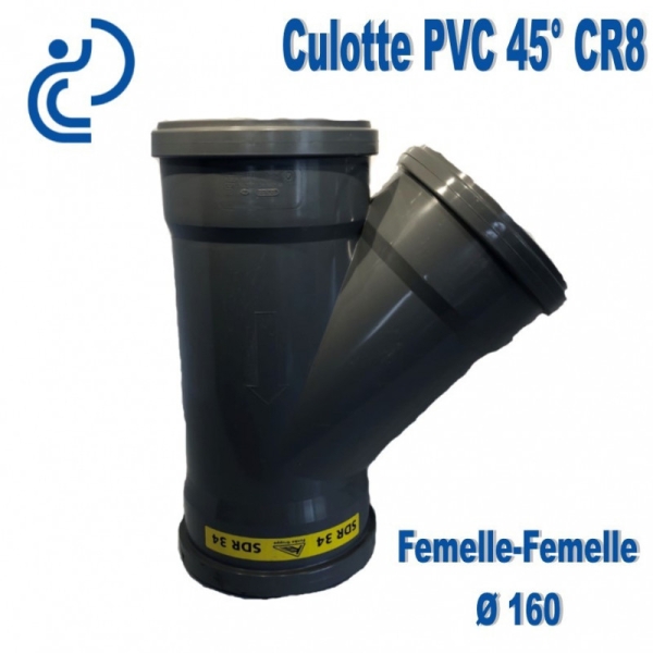 Culotte pvc  assainissement 160 a 45° ff