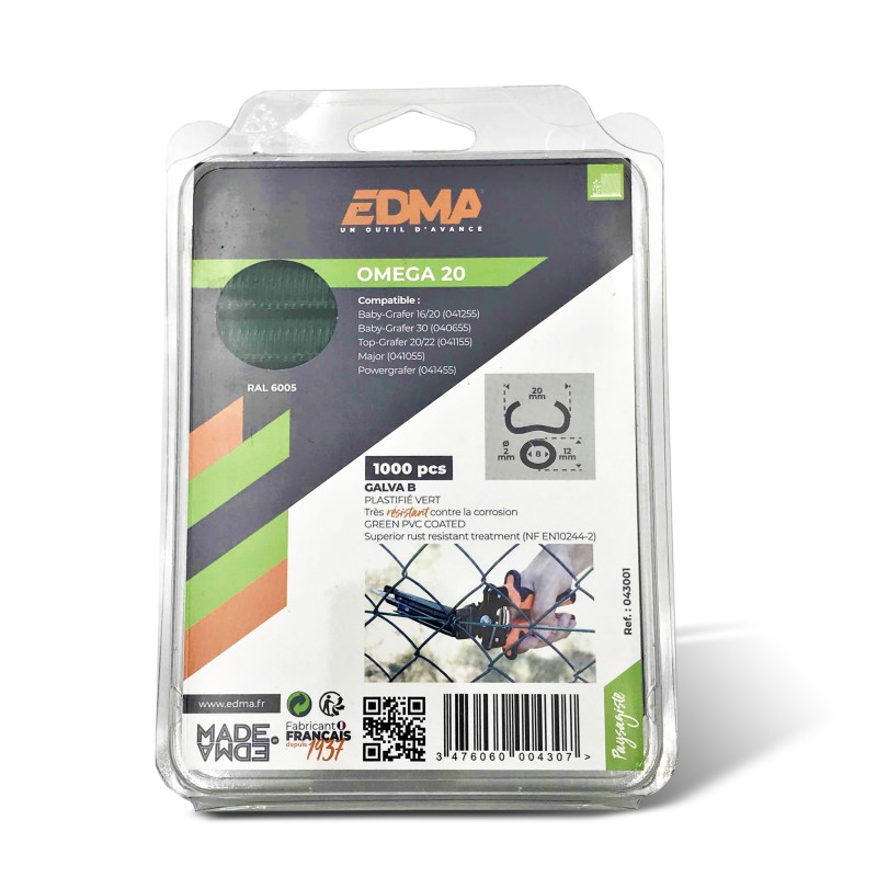 Agrafe omega 20 galva  boite de 1000