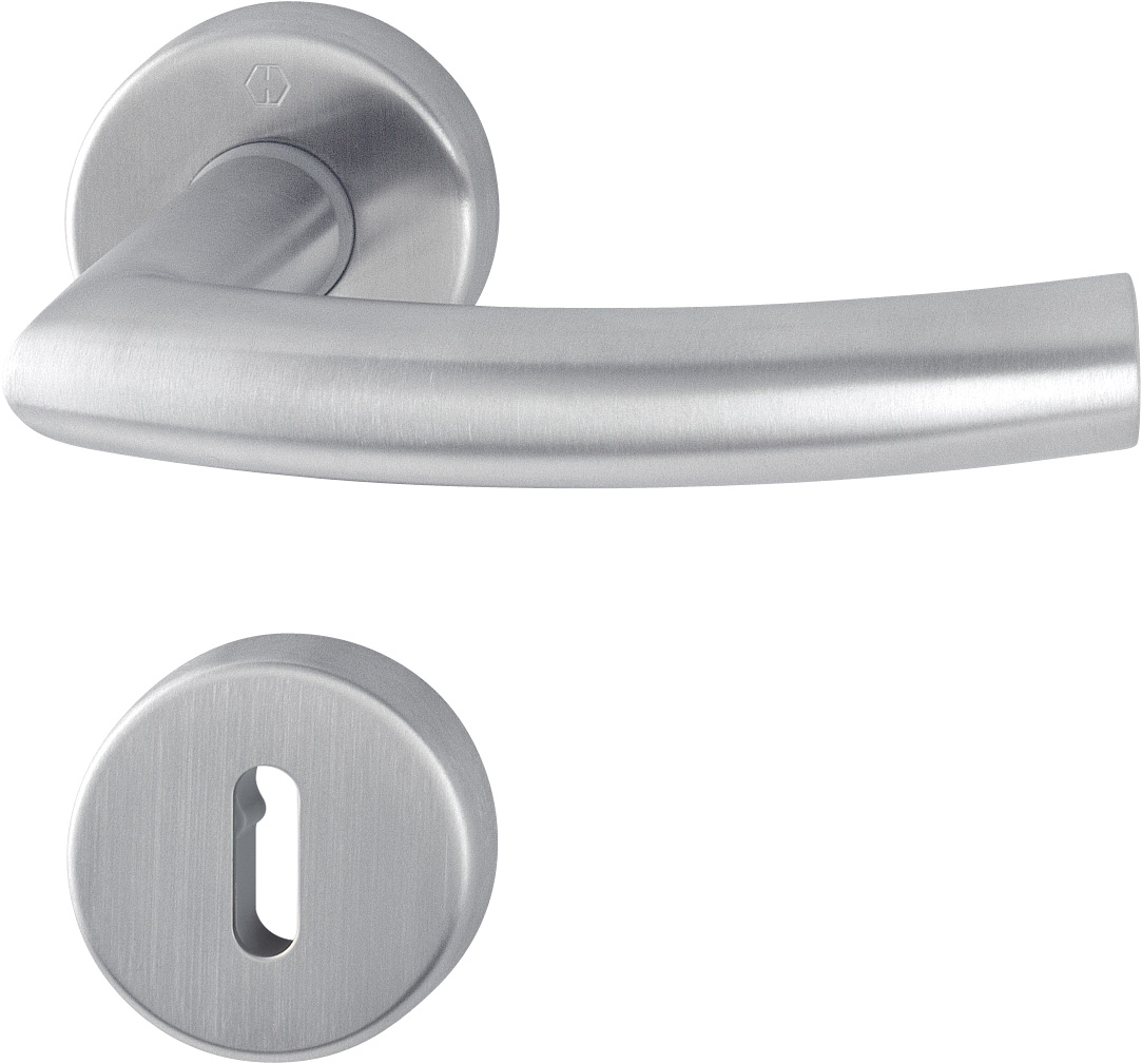 Poignée rosace trondheim clé l inox mat