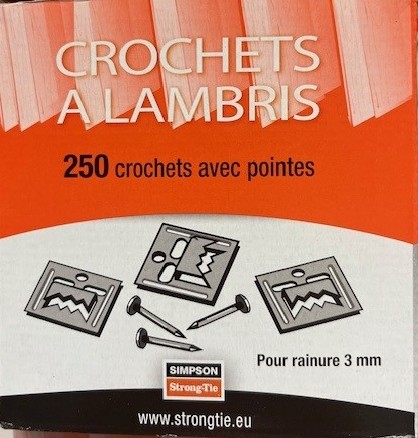 Crochet lambris n°5 + pointes (boite de 250)