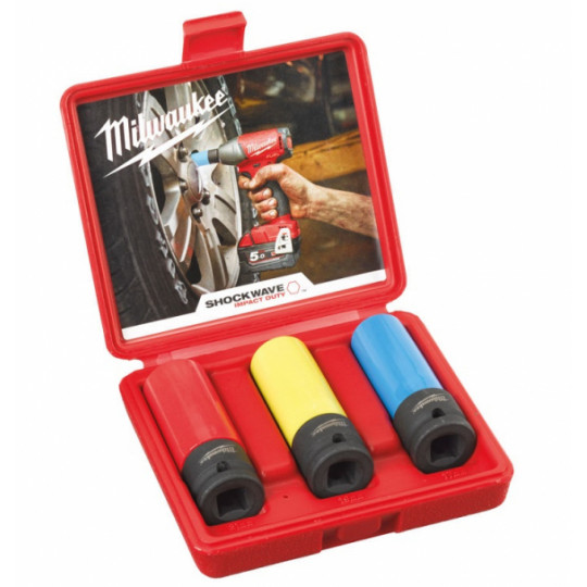 Coffret 3 douilles choc carré 1/2