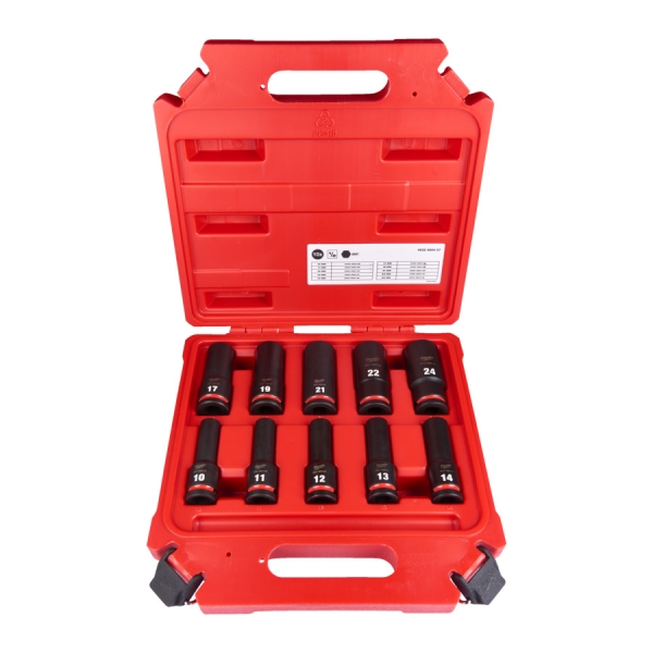 Coffret 10 douilles impact carré 1/2