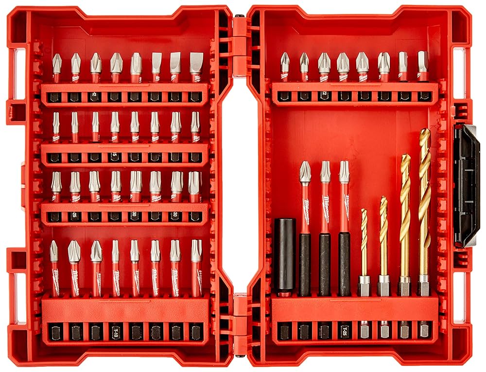 Coffret 48 pces milwaukee embouts schockwave