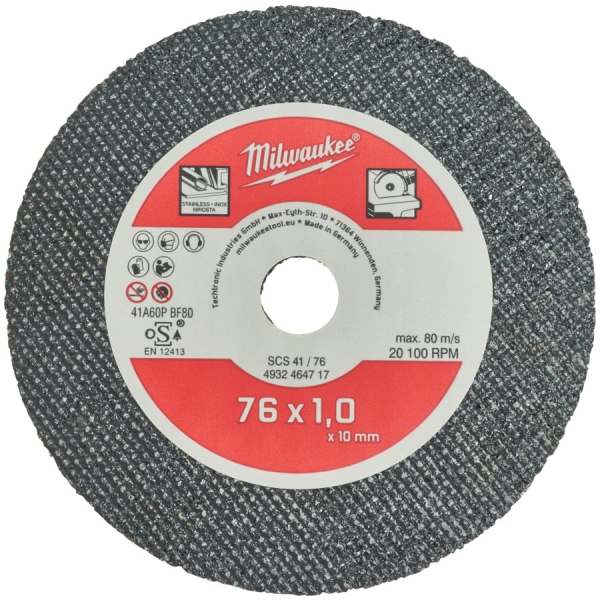 Disque milwaukee acier / inox ø76mm