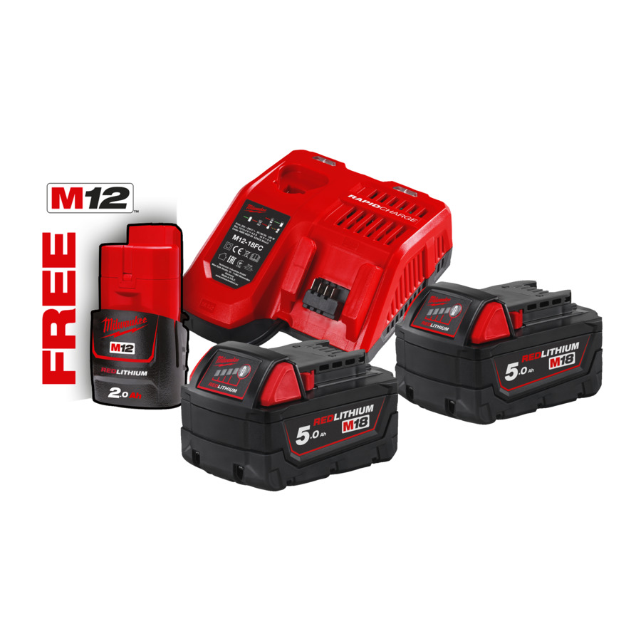 Lot nrj 2 batteries 18v. 5ah + chargeur rapid