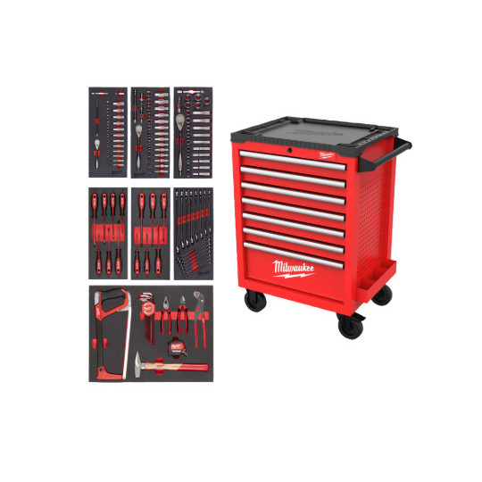 Servante equipee 196 outils milwaukee