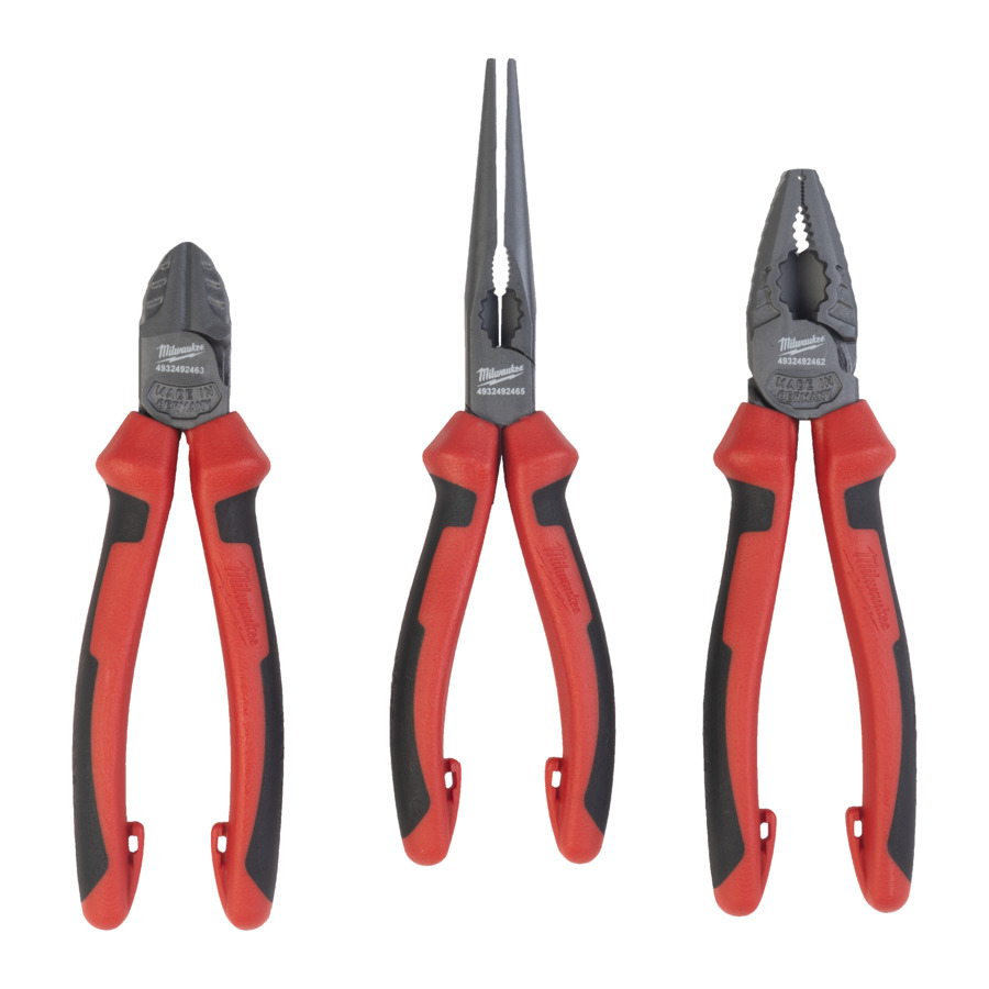 Set de 3 pinces (universelle, coupante, bec)