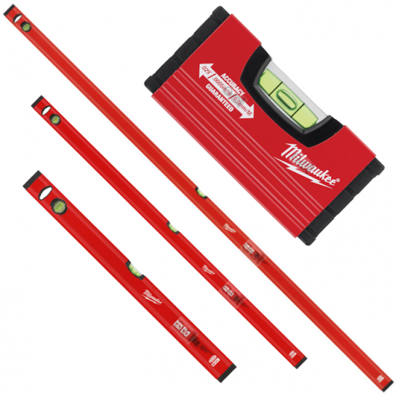 Lot de 4 niveaux slim milwaukee