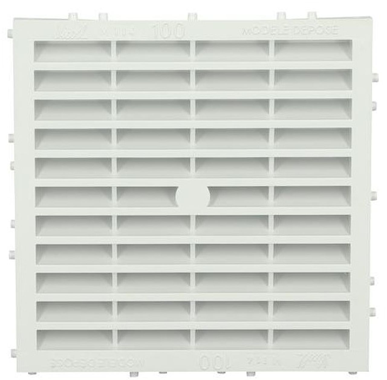 Grille de ventil. menuiserie carree 100×100